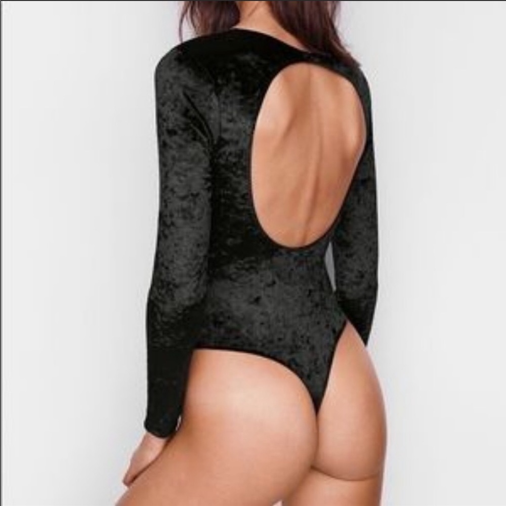 Sexy Victoria secret black velvet body suit
